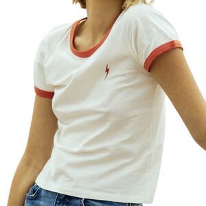 Lightning Bolt ~ Honolulu Ivory Ringer Tee ~ soft and lightweight ~ size Large